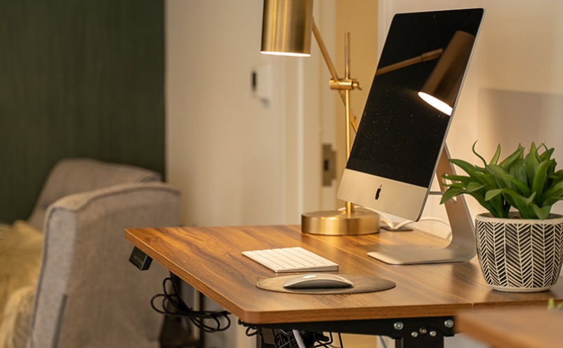 iMacs and nooks in the business center/common space